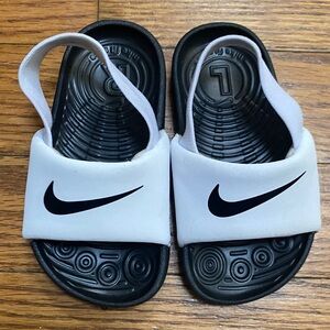 Nike Kids Black and White Slide Sandals